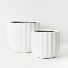 Load image into Gallery viewer, White Byron Textured Large Pots (Set of 2)
