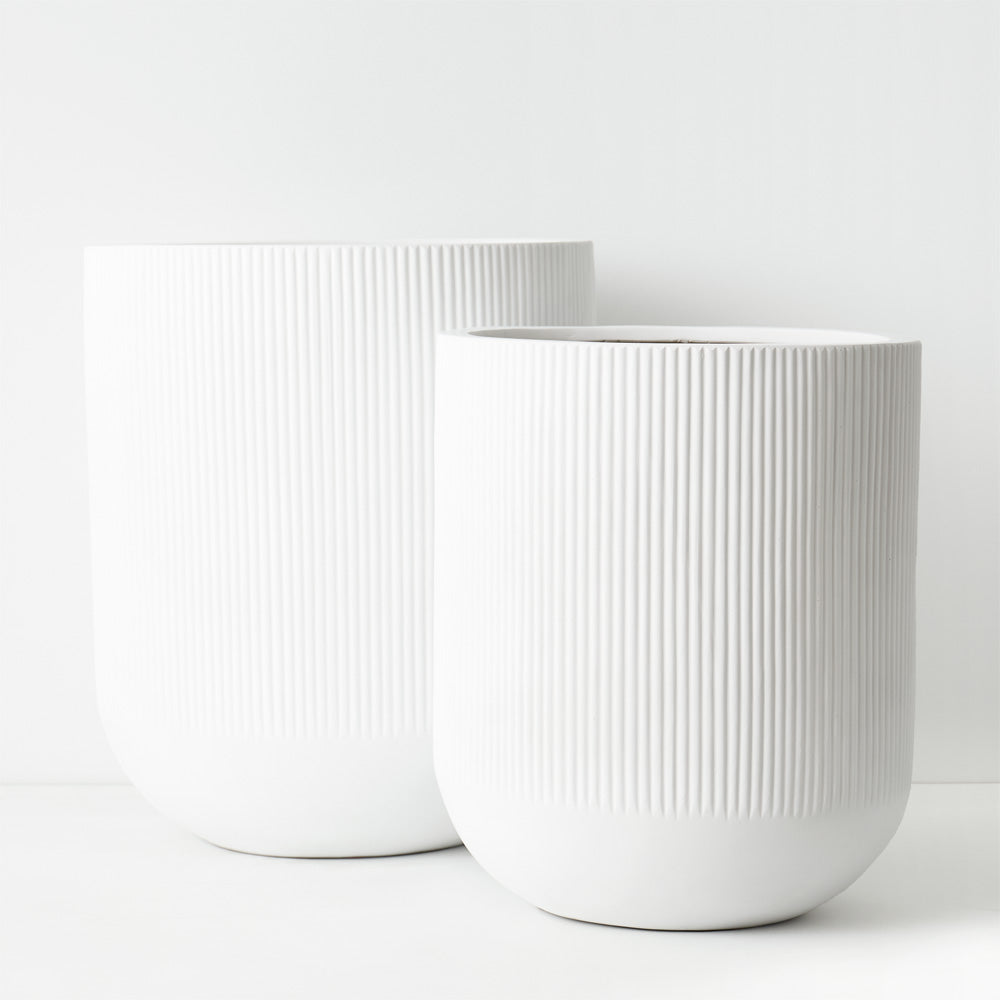 Extra Large White Linear Plant Pots (Set of 2)
