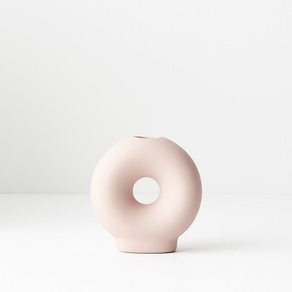 Circle Ceramic Candle Holder - Pink