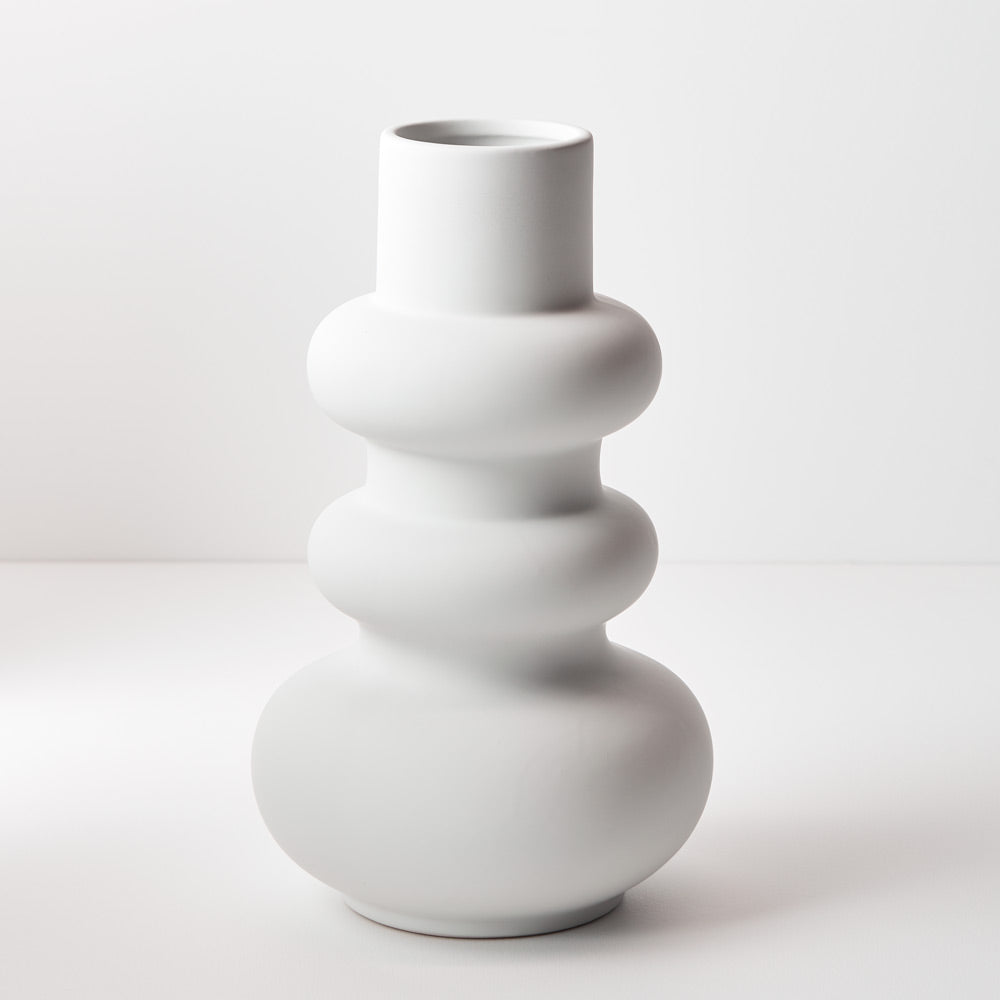 Curva Ceramic Vase - White
